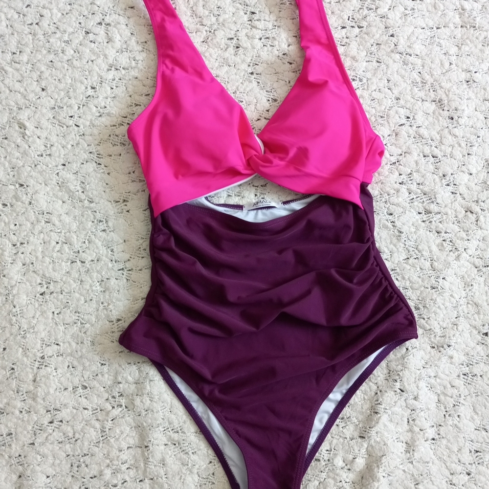 Aimage Women Swimsuit Pink and Purple  One Piece Size S NWOT